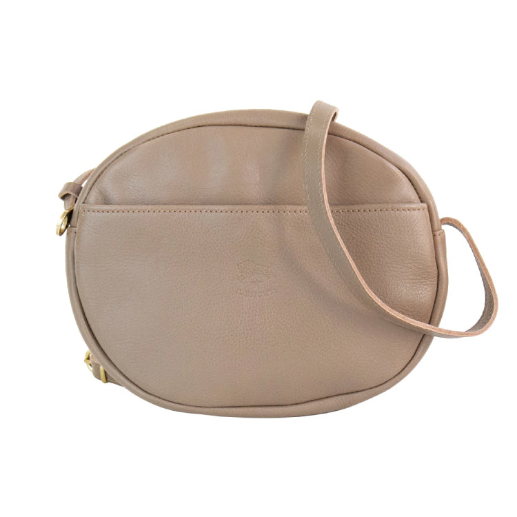 IL BISONTE Mini Crossbody Bag - Circular Leather Saddle Bag (8 Color Options)