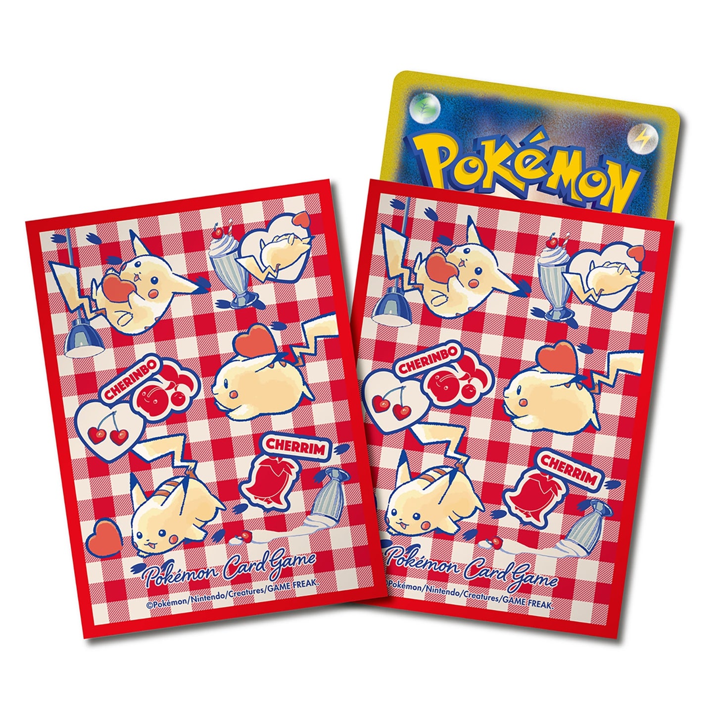 Pokémon TCG Deck Shield “Pikachu & Heart” [Red] | 64-Sleeve Set | Protect Your Cards in Adorable Pikachu Style