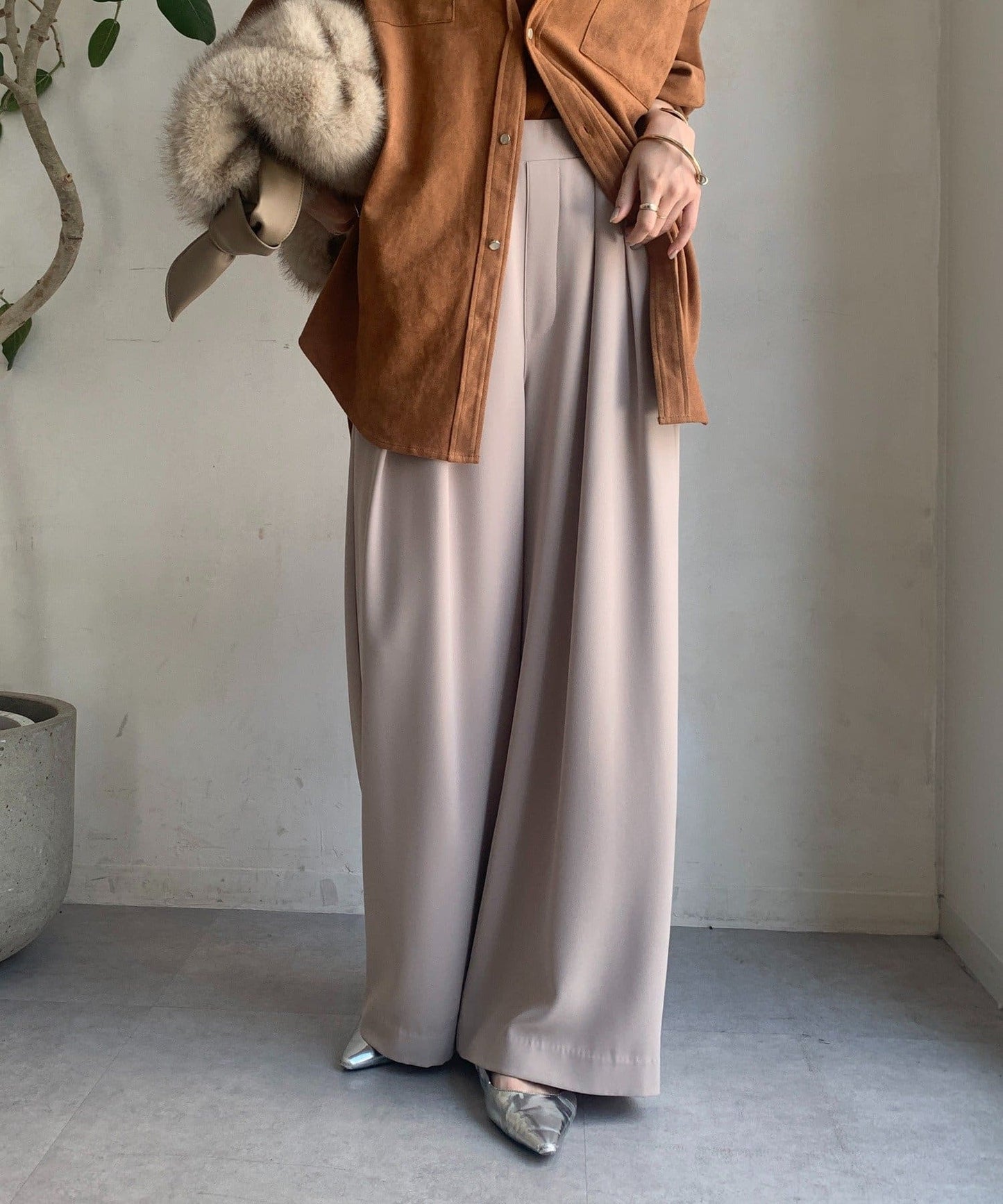 DOUDOU Minus 3kg Look Tuck Wide Pants  No.1 Best-Seller, 22 Colors, 4 Lengths