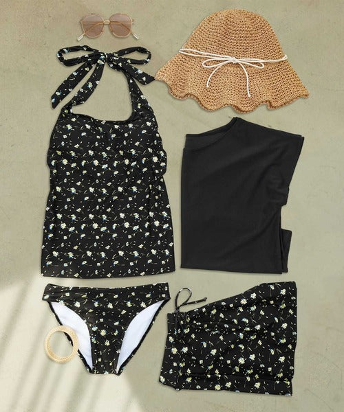 OSYAREVO Women’s 4-Piece Tankini Swimwear Set  UV Cut 99.9%+  UPF50+ Rash Guard  Body-Shaping & Fitness-Ready