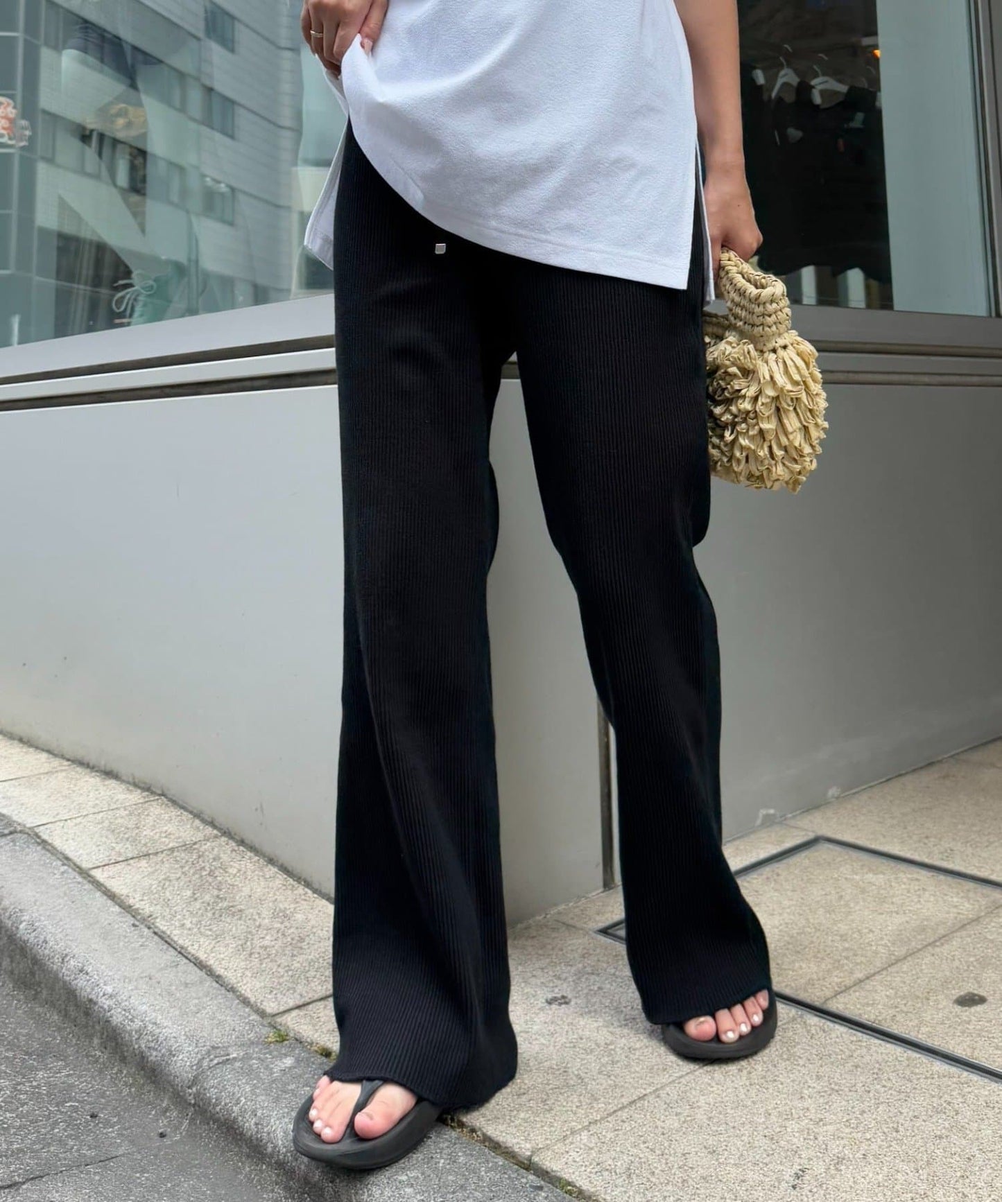 CIAOPANIC TYPY Ribbed Slim Pants | Flattering Minus 3kg Look | Unisex S–L