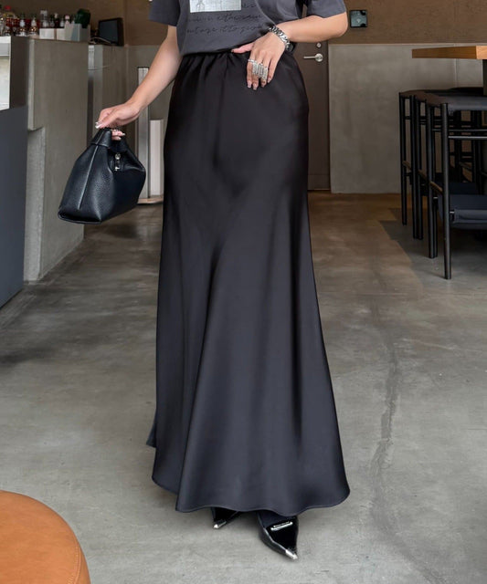 Lui’s Satin Mermaid Skirt  Elegant Bias-Cut Skirt with Flattering Silhouette