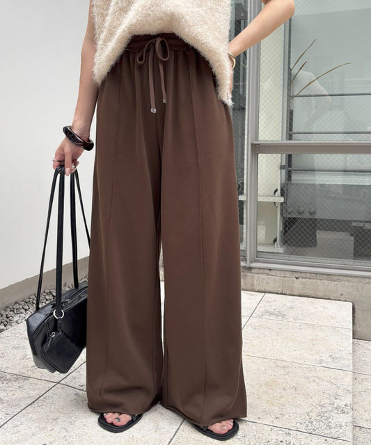 DISCOAT Light Ounce Fleece Center-Press Wide Pants | Relaxed & Chic Spring-Summer Sweatpants