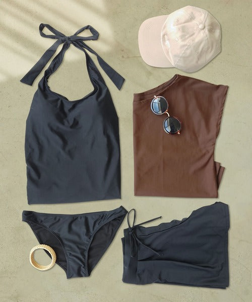 OSYAREVO Women’s 4-Piece Tankini Swimwear Set  UV Cut 99.9%+  UPF50+ Rash Guard  Body-Shaping & Fitness-Ready