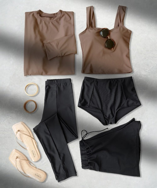 OSYAREVO Women’s 5-Piece Swimsuit Set | Rash Guard + Tankini | UV Cut 99.9% | UPF50+ | Full Coverage & Versatile for Land & Water