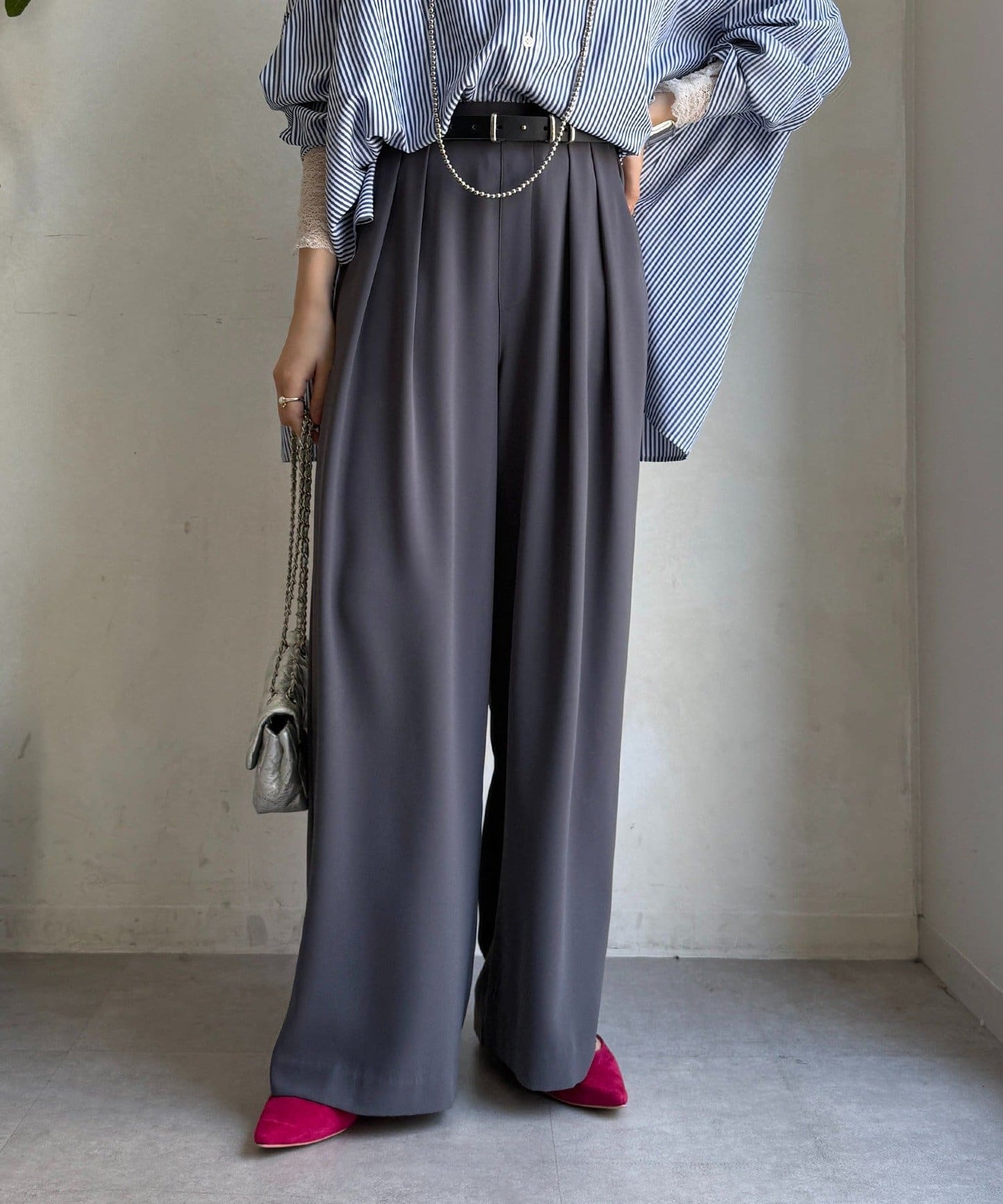 DOUDOU Minus 3kg Look Tuck Wide Pants  No.1 Best-Seller, 22 Colors, 4 Lengths