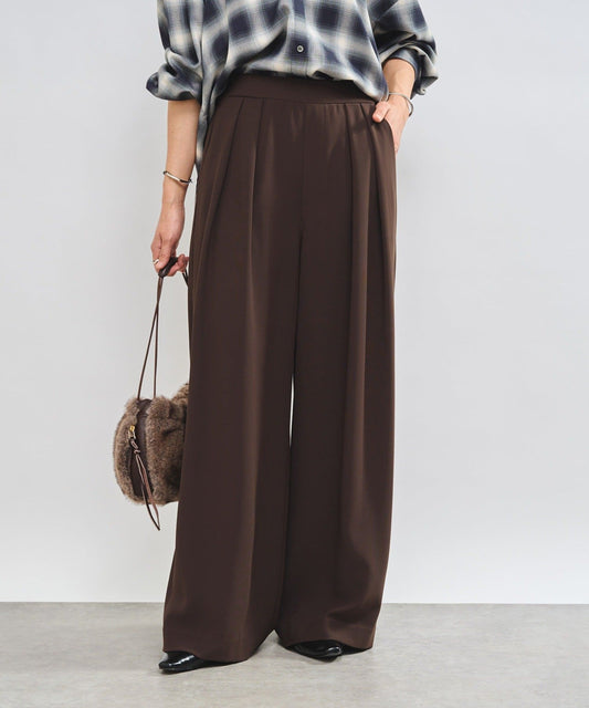 RIVE DROITE Tack Wide Slacks | Slimming -3kg Look & Easy-Care Everyday Pants