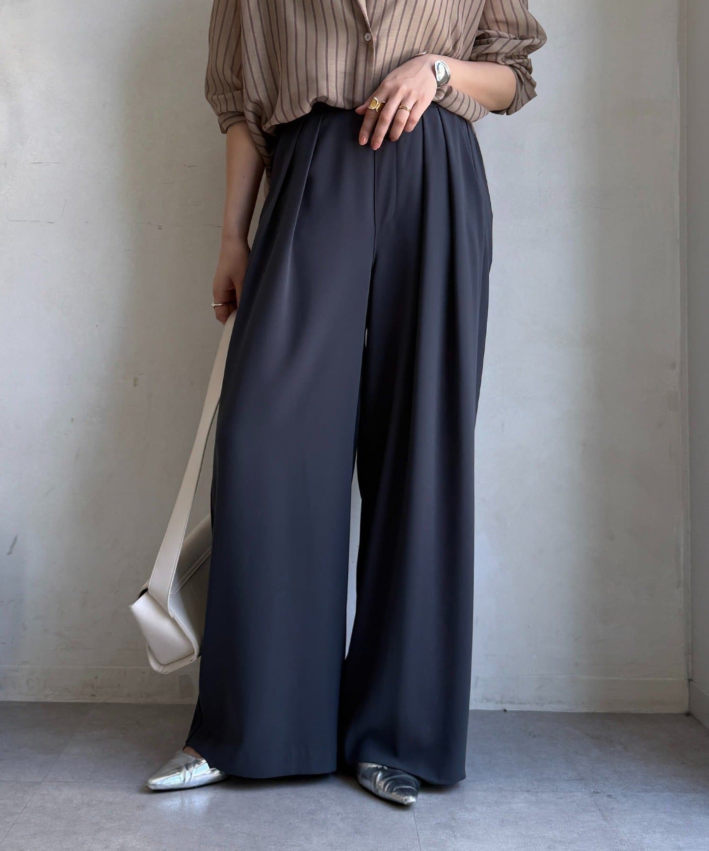 DOUDOU Minus 3kg Look Tuck Wide Pants  No.1 Best-Seller, 22 Colors, 4 Lengths