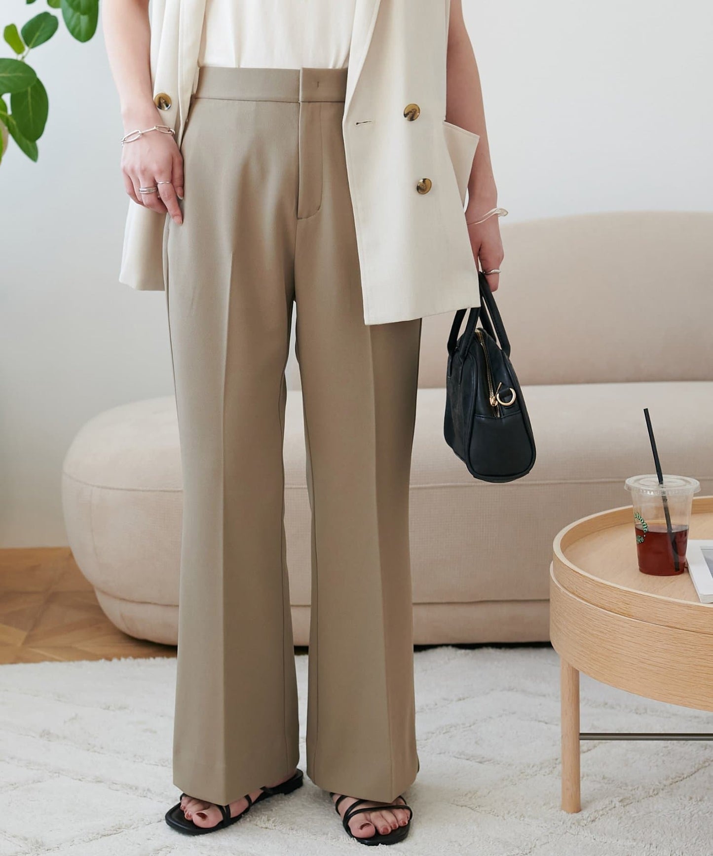 DISCOAT “Yokubari” Flare Pants | Stretch Comfort & Elegant Silhouette Trousers