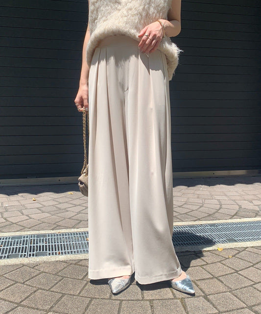 DOUDOU Minus 3kg Look Tuck Wide Pants  No.1 Best-Seller, 22 Colors, 4 Lengths