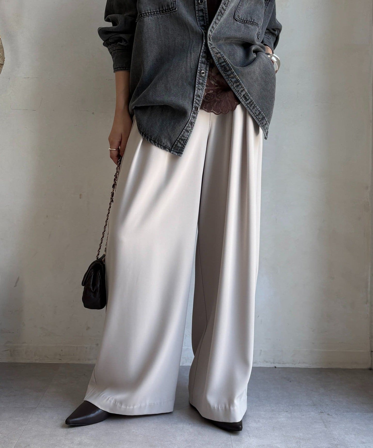DOUDOU Minus 3kg Look Tuck Wide Pants  No.1 Best-Seller, 22 Colors, 4 Lengths