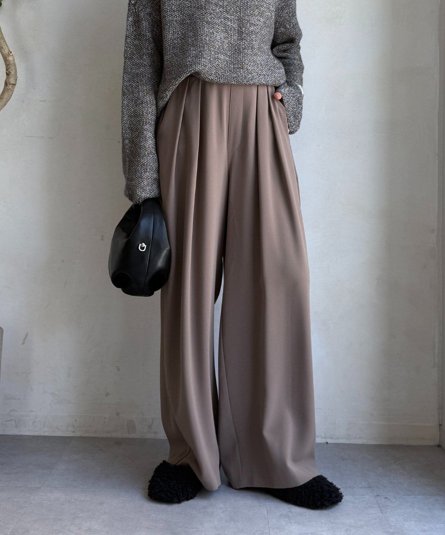 DOUDOU Minus 3kg Look Tuck Wide Pants  No.1 Best-Seller, 22 Colors, 4 Lengths
