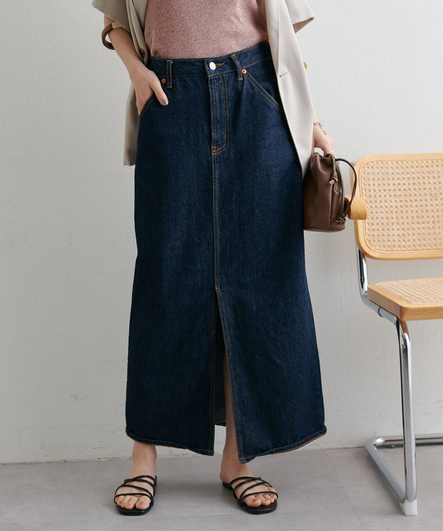 DISCOAT US Cotton Denim Narrow Skirt  Improved Design  Sustainable US Cotton