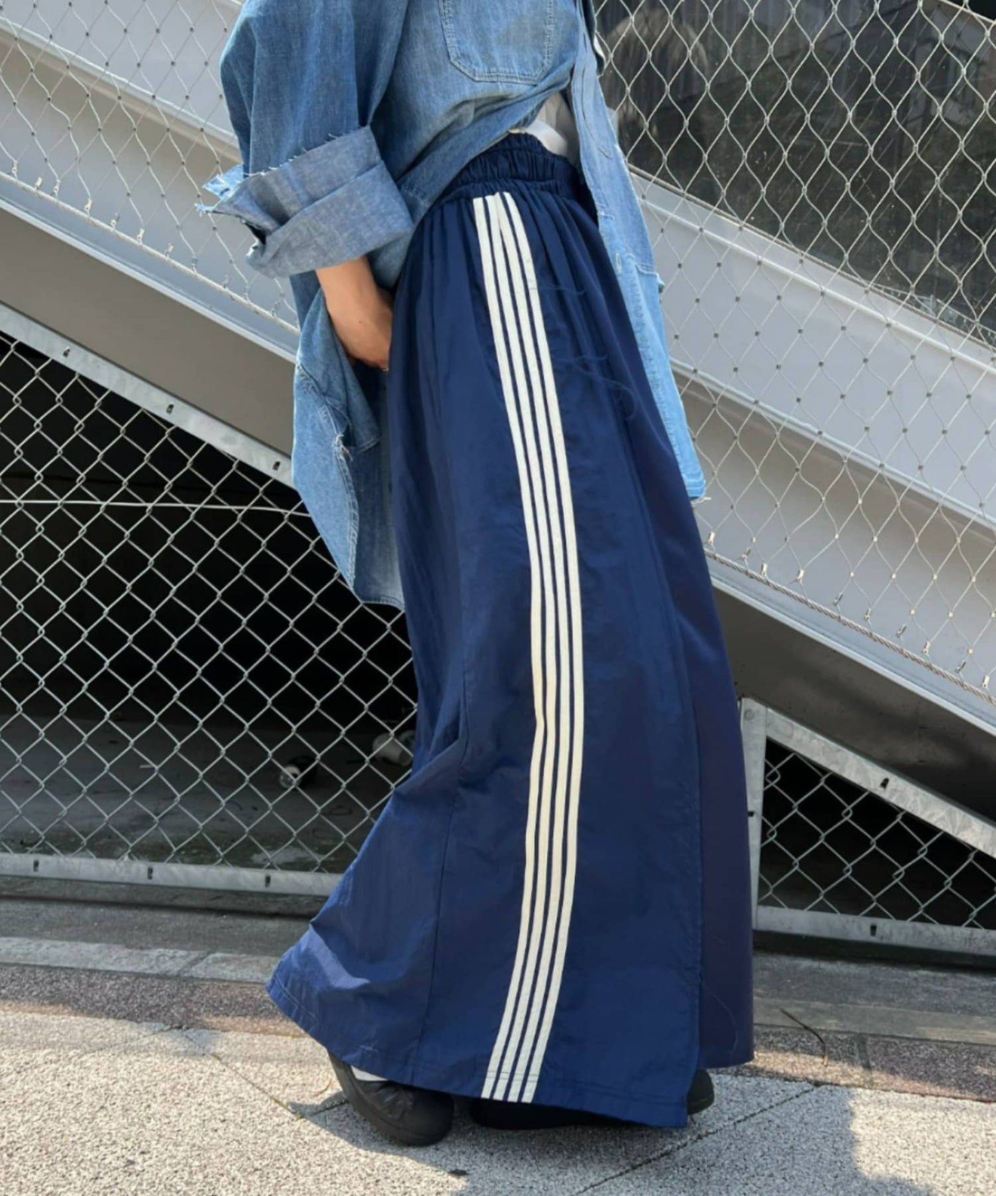 CIAOPANIC TYPY × etsinta Remake Jersey Volume Skirt  Patchwork Sporty Style with A-Line Fit