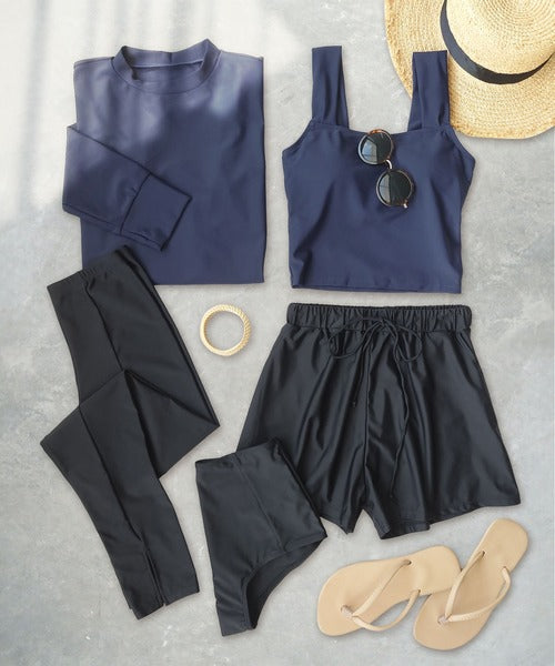 OSYAREVO Women’s 5-Piece Swimsuit Set | Rash Guard + Tankini | UV Cut 99.9% | UPF50+ | Full Coverage & Versatile for Land & Water