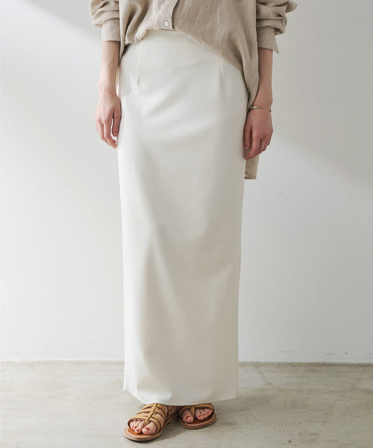 Whim Gazette Jersey I-Line Long Skirt  Stretch Comfort & Elegant Silhouette