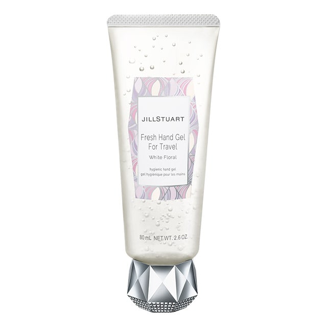 JILL STUART Fresh Hand Gel for Travel – White Floral | Portable Alcohol Hand Sanitizer with Moisturizing Extracts