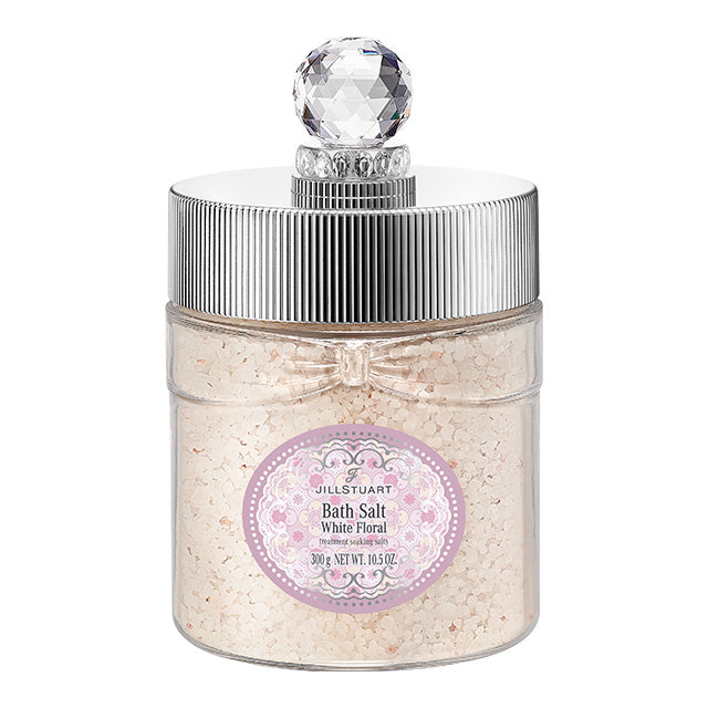 JILL STUART White Floral Bath Salt | Mineral-Rich Himalayan Pink & White Salt with Botanical Oils