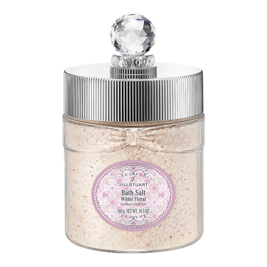 JILL STUART White Floral Bath Salt | Mineral-Rich Himalayan Pink & White Salt with Botanical Oils