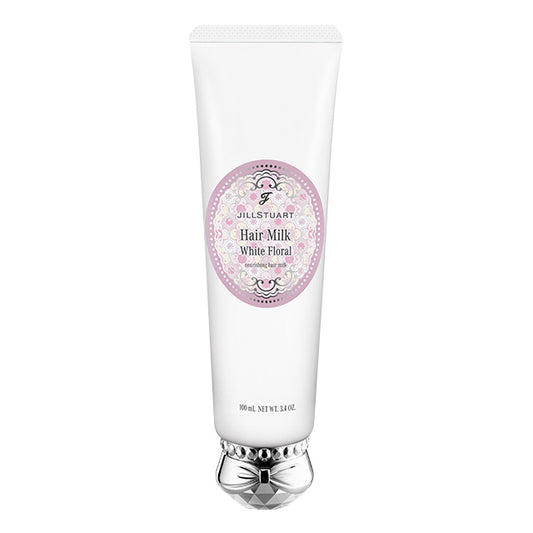 JILL STUART White Floral Hair Milk | Moisturizing Leave-In Treatment for Silky Shine & UV Protection