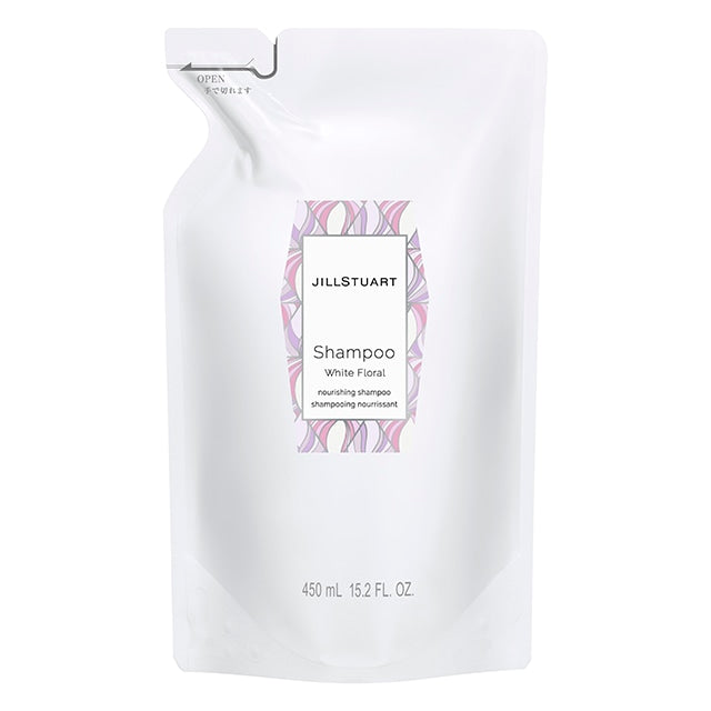 JILL STUART White Floral Shampoo Refill | Hydrating & Color-Protect Formula with Coconut Oil & Raspberry Extract