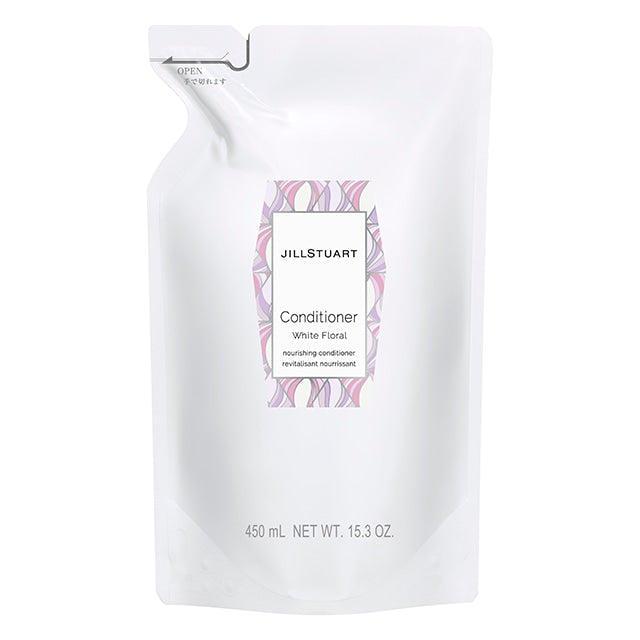 JILL STUART White Floral Conditioner Refill | Smoothing & Color-Protect Care with Macadamia Nut Oil & Raspberry Extract