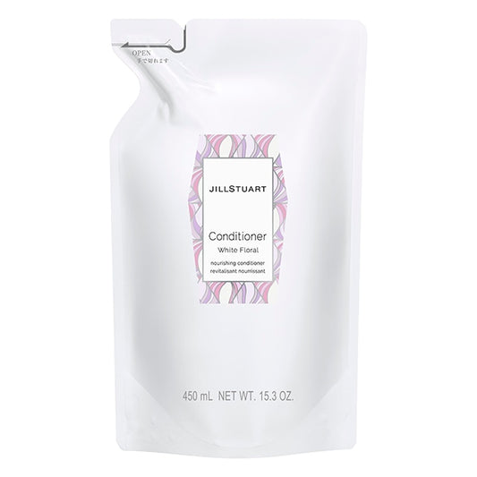 JILL STUART White Floral Conditioner Refill | Smoothing & Color-Protect Care with Macadamia Nut Oil & Raspberry Extract