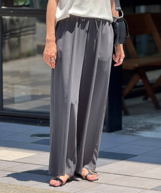 BEARDSLEY Stretch Georgette Wide Pants | Flowy, Comfortable & Elegant Everyday Wear