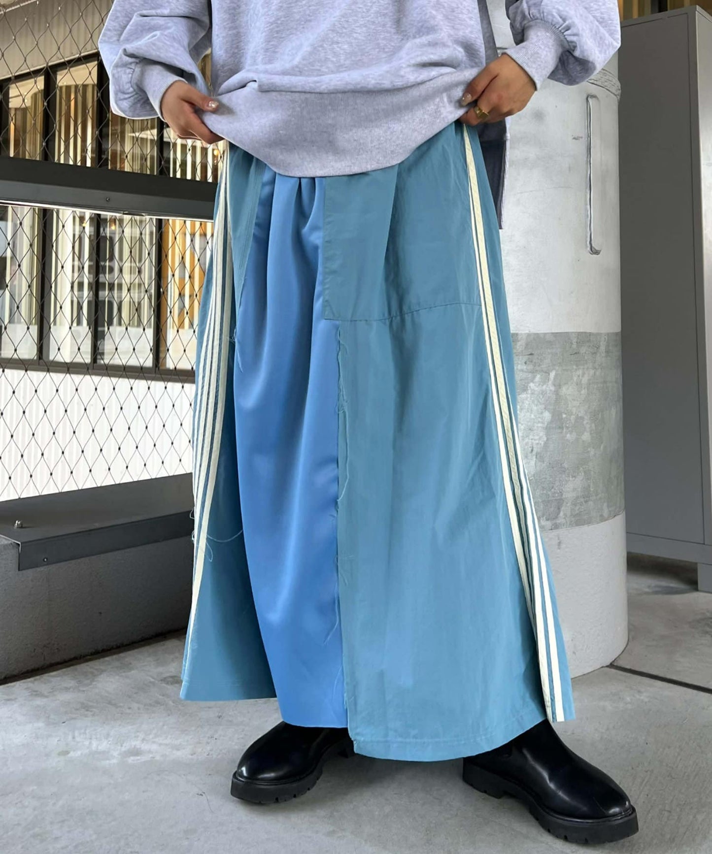 CIAOPANIC TYPY × etsinta Remake Jersey Volume Skirt  Patchwork Sporty Style with A-Line Fit