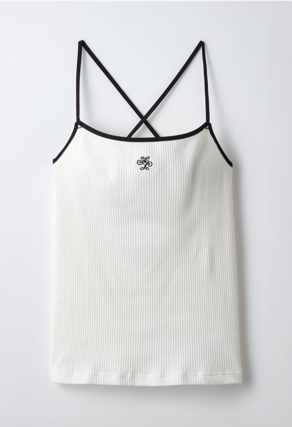 [Cross-Back Detail] Embroidered Cup-Integrated Camisole | No Bra Needed, Quick-Dry Comfort