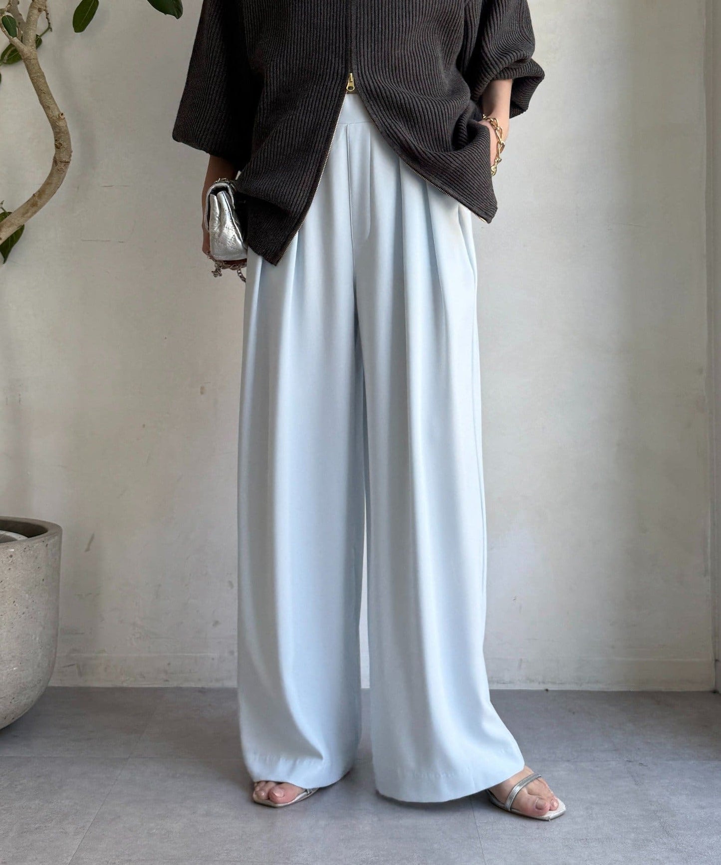 DOUDOU Minus 3kg Look Tuck Wide Pants  No.1 Best-Seller, 22 Colors, 4 Lengths