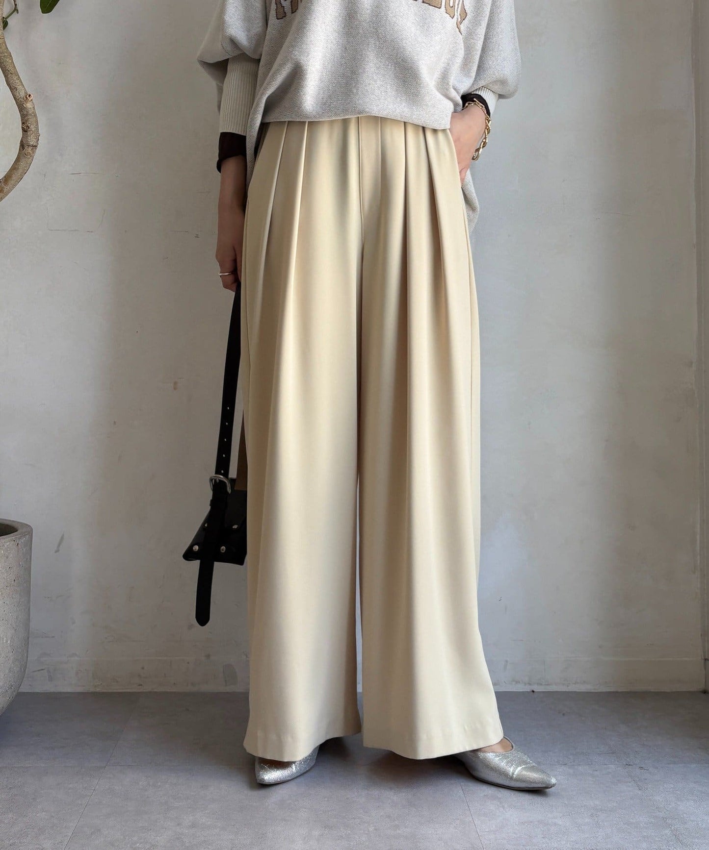DOUDOU Minus 3kg Look Tuck Wide Pants  No.1 Best-Seller, 22 Colors, 4 Lengths
