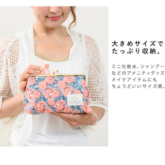 Sanrio Characters Travel Pouch with Kiss Lock | Liberty Print Botanical Flower | Hello Kitty, My Melody, Little Twin Stars | Large-Capacity Makeup & Organizer Bag