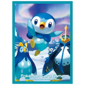 Pokémon TCG Deck Shield Sleeves “Piplup, Prinplup & Empoleon” | 64-Count Protective Card Sleeves | Official Pokémon Japan