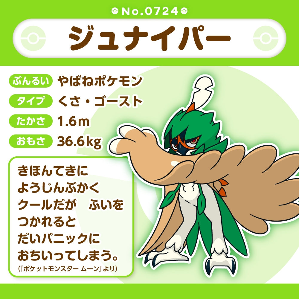 Pokémon Fit Plush - Decidueye (ジュナイパー) Archer Owl Collectible