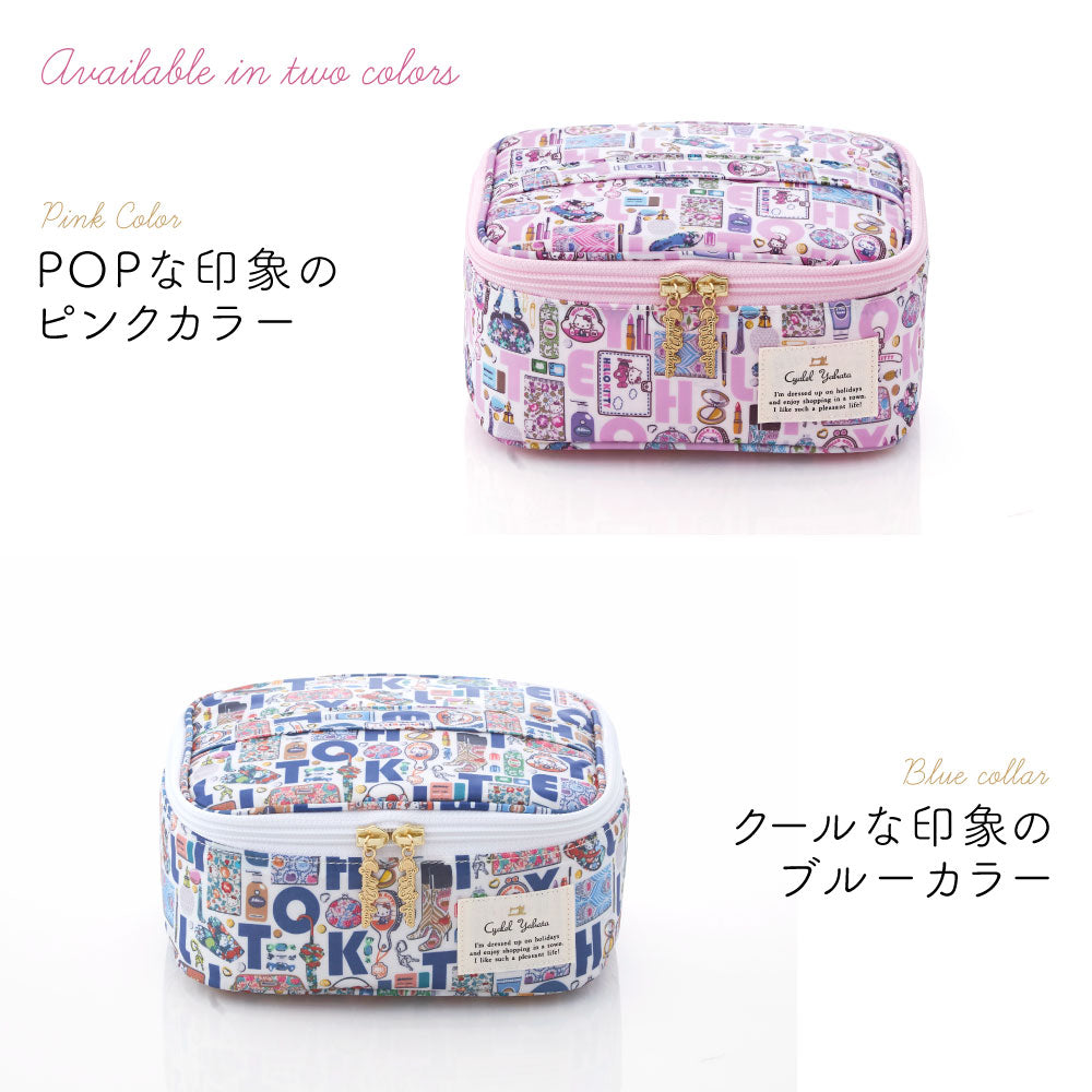 【Cyalel Yahata Exclusive】Hello Kitty × Liberty Print Vanity Pouch | Large-Capacity Makeup & Travel Organizer