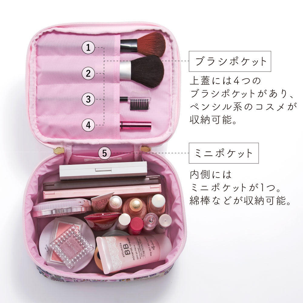 【Cyalel Yahata Exclusive】Hello Kitty × Liberty Print Vanity Pouch | Large-Capacity Makeup & Travel Organizer