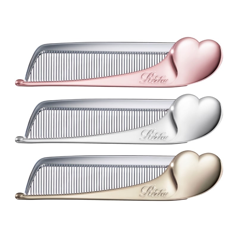ReFa Heart Comb Aira – Foldable Styling Comb for Flyaways & Bangs (3 Luxe Colors)
