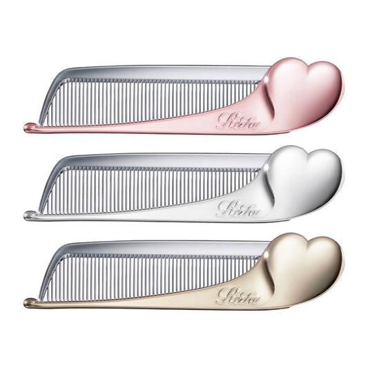 ReFa Heart Comb Aira – Foldable Styling Comb for Flyaways & Bangs (3 Luxe Colors)