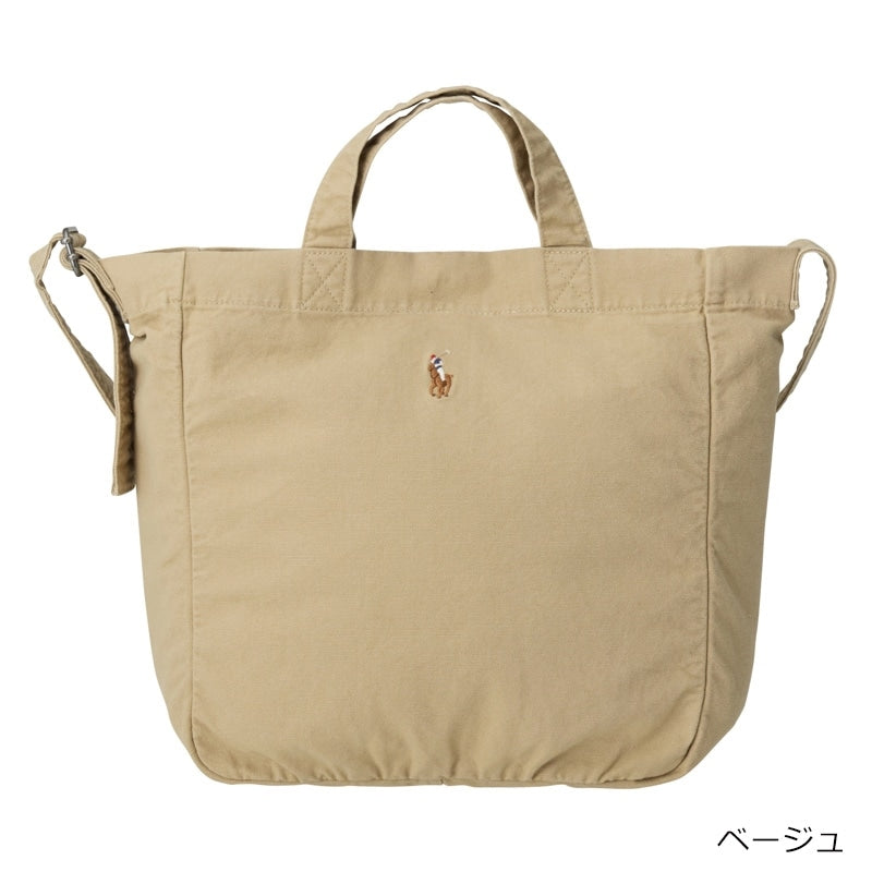 POLO RALPH LAUREN Shopper Tote – 2-Way Canvas Tote (Navy/Beige/Blue/Black)