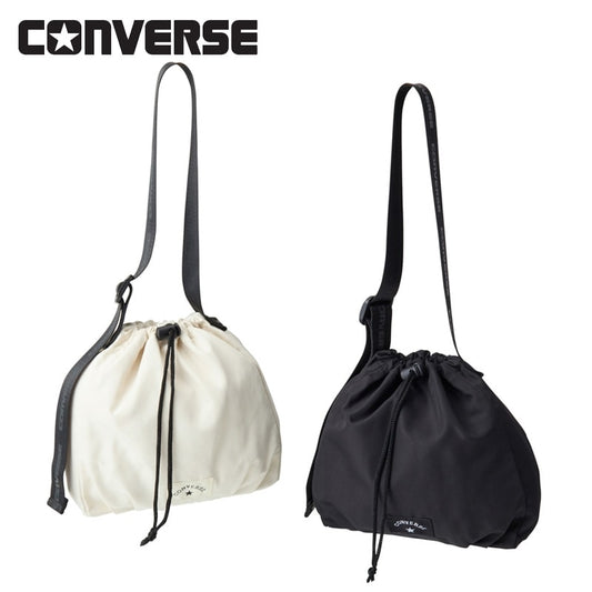 Converse Kinchaku Drawstring Bag – Compact & Stylish (Ivory/Black)