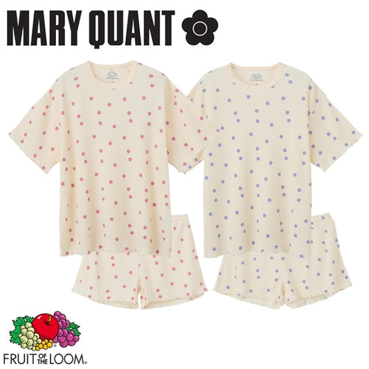MARY QUANT × FRUIT OF THE LOOM Waffle Lounge Set (Pink/Purple) - M Size
