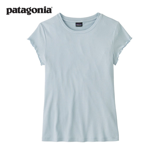 Patagonia Women's Rib-Knit Top – Slim Fit, TENCEL™ Lyocell Blend – Fleck Blue – Size S