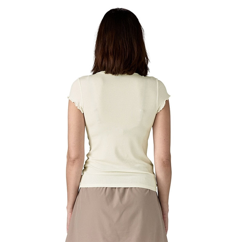 Patagonia Women's Rib-Knit Top – Slim Fit, Sustainable TENCEL™ Lyocell Blend – White – Size S