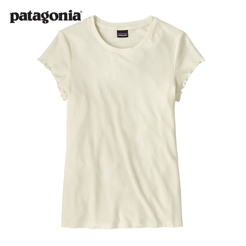 Patagonia Women's Rib-Knit Top – Slim Fit, Sustainable TENCEL™ Lyocell Blend – White – Size S