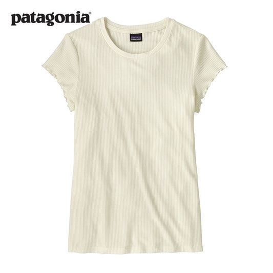 Patagonia Women's Rib-Knit Top – Slim Fit, Sustainable TENCEL™ Lyocell Blend – White – Size S