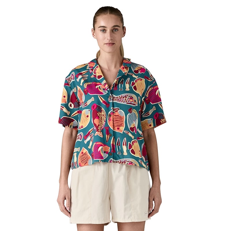 Patagonia Women's Tidal Threads Shirt – Lightweight TENCEL™ Lyocell – Wrasse: Wetland Blue – Size S