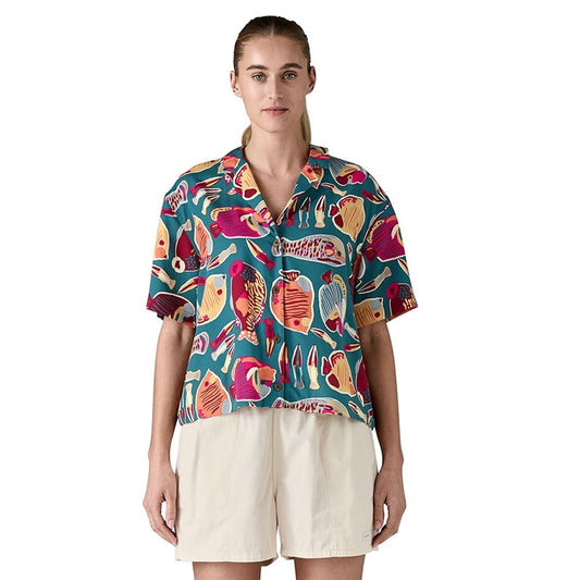 Patagonia Women's Tidal Threads Shirt – Lightweight TENCEL™ Lyocell – Wrasse: Wetland Blue – Size S