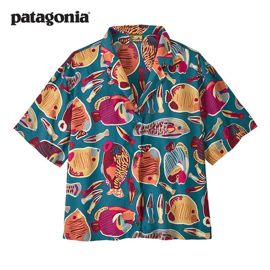 Patagonia Women's Tidal Threads Shirt – Lightweight TENCEL™ Lyocell – Wrasse: Wetland Blue – Size S