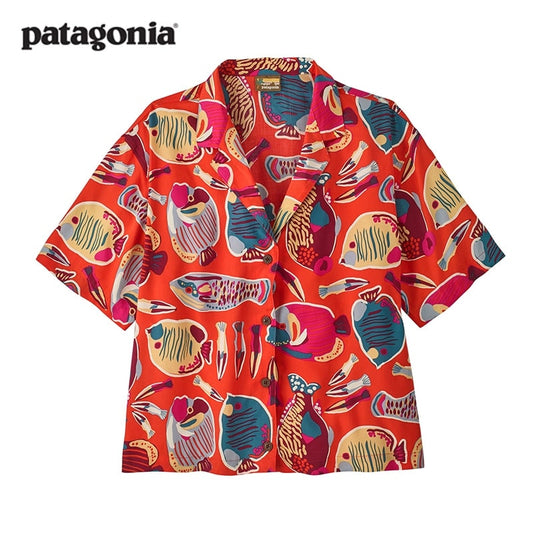 Patagonia Women's Tidal Threads Shirt – Lightweight TENCEL™ Lyocell, Breezy Fit, Wrasse: Pollinator Orange – Size S